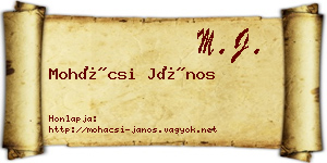 Mohácsi János névjegykártya