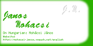 janos mohacsi business card